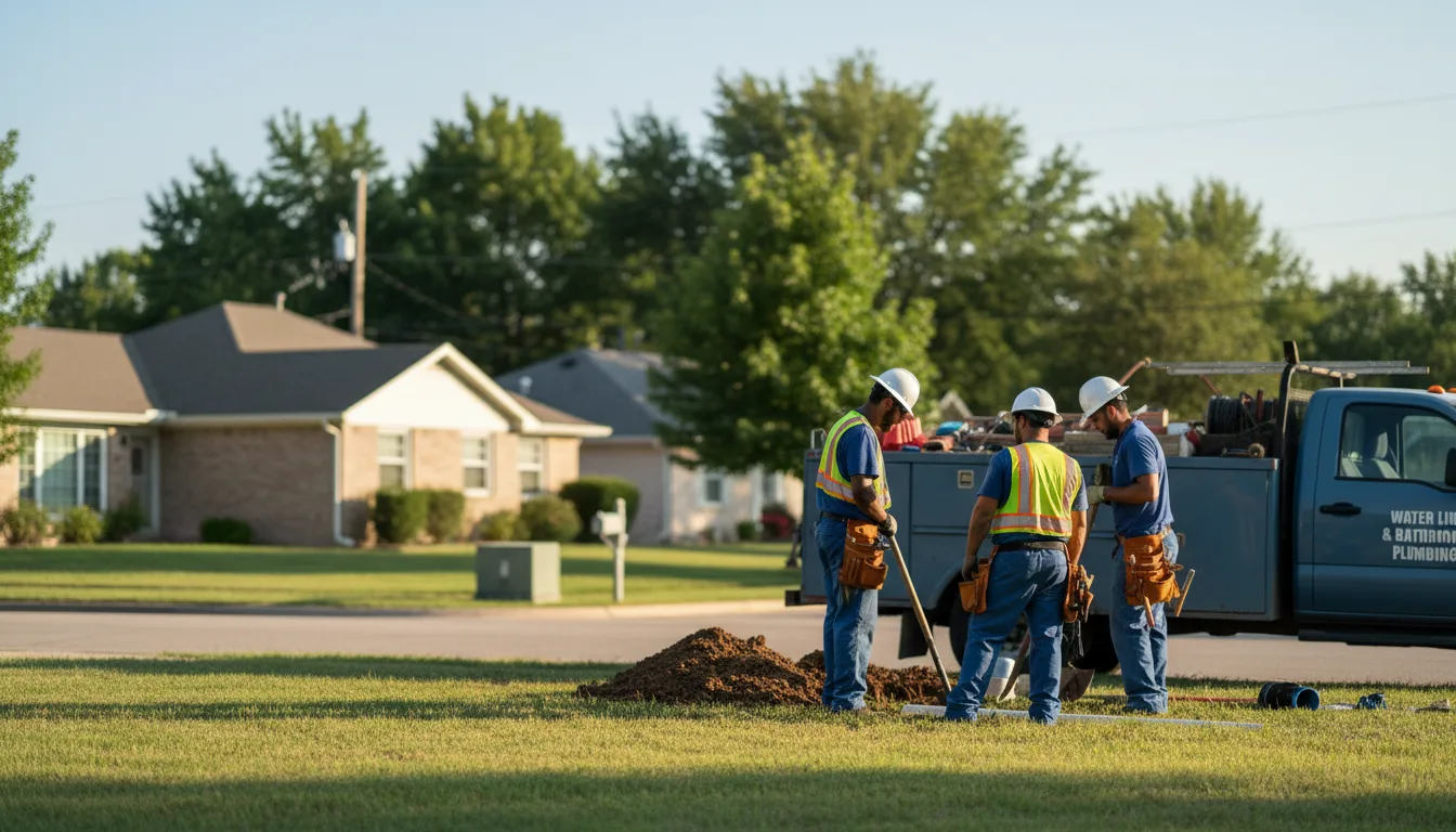 Residential water line and bathroom plumbing service in Caledonia, OH